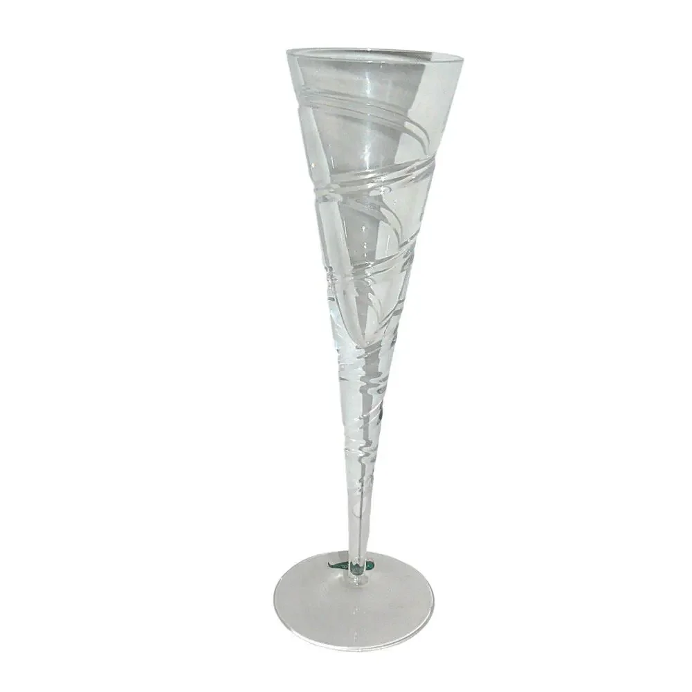 Vtg Shannon Crystal Of Ireland Swirl Cut Champagne Flute Glass 11